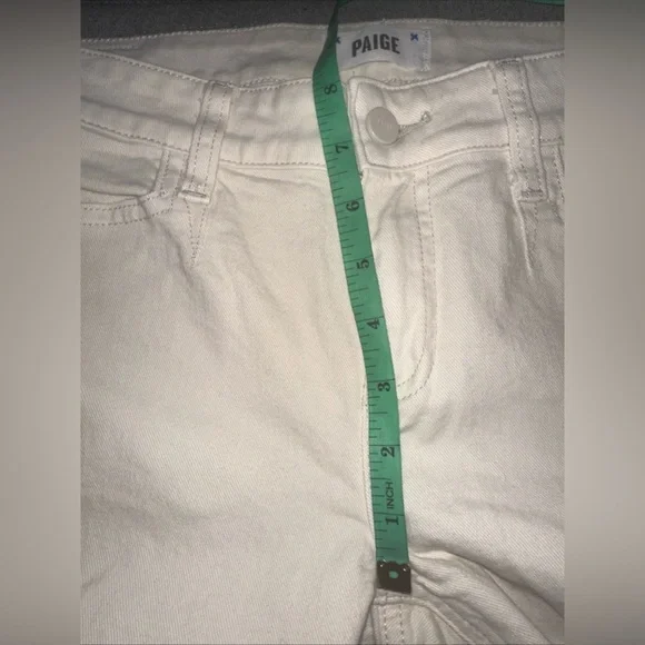 Paige Sloane 27 Women’s Ivory Denim Jeans Modern Low Rise Boot Cut Stretch Pants - Picture 9 of 10